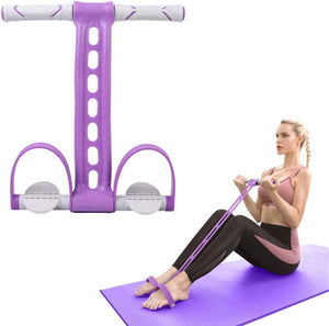 Elastic Abdominal Trainer - Fitness Resistance Bands - Ab Trainer - Ab Roller - Ab Wheel - Abdominal Wheel - Resistance Fitness Resistance Pedal Band - Multifunctional Tension Cord - Training Aids - Leg Stretching - Fitness Equipment - Purple