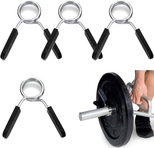 pieces - Barbell Clamp - 3 cm - Spring Barbell Clamp - Dumbbell Clip - Spring Clips for Weights - Barbell Bars - Clamp Ring - Spring Clips - Locking Clip Ring Bodybuilding - for Weightlifting, Training Barbell, Bars, Plates, Gym - Black