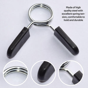 pieces - Barbell Clamp - 3 cm - Spring Barbell Clamp - Dumbbell Clip - Spring Clips for Weights - Barbell Bars - Clamp Ring - Spring Clips - Locking Clip Ring Bodybuilding - for Weightlifting, Training Barbell, Bars, Plates, Gym - Black