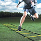 Online Fitness Depot football speed and agility training set with ladders, cones, and parachute for soccer training drills.