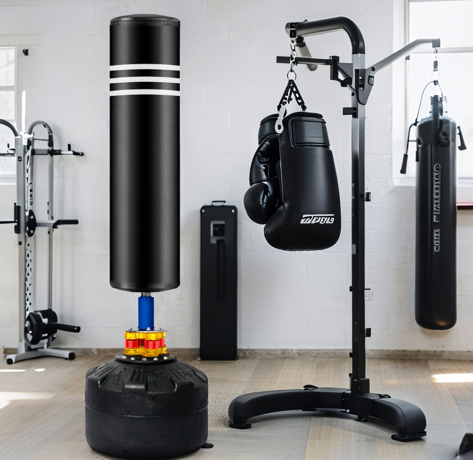 Boxing punching bag stand for adults and kids, 175cm, used for boxing training and speed kicks, by Online Fitness Depot.