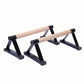 Pair of online fitness depot parallettes for push-ups and exercises, featuring double rod stands for gym and fitness training.