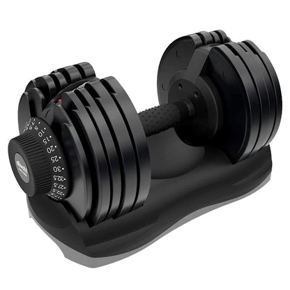 Adjustable 32.5kg ATIVAFIT dumbbell for home gym fitness training, featuring weight plates and ergonomic handle.