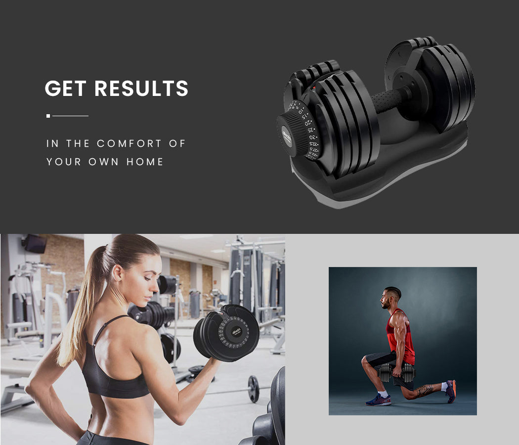 ATIVAFIT 32.5kg adjustable weight dumbbell for home gym fitness training, shown with handles and weight plates.