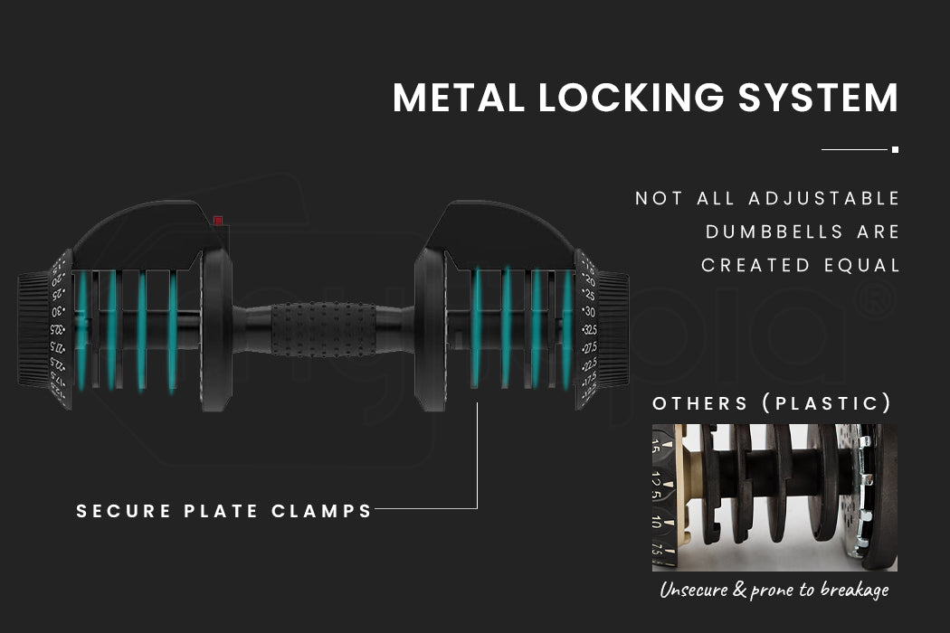 ATIVAFIT 32.5kg adjustable dumbbell for home gym fitness training, with a black handle and weight plates for strength exercises.