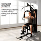 Compact home gym set with 150lb weight plates and multi-station exercise equipment by Online Fitness Depot