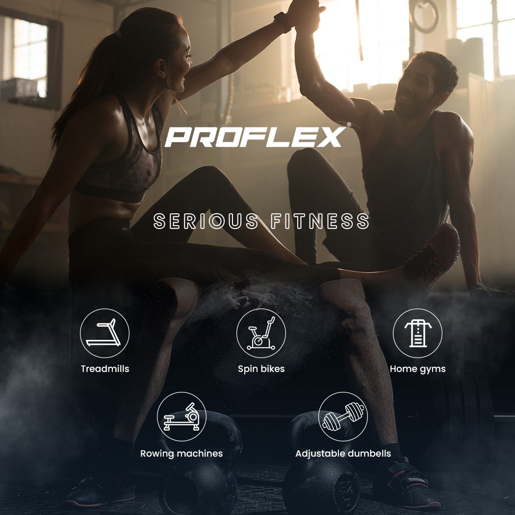 Online Fitness Depot PROFLEX multi-station home gym with 150lbs weight plates for strength training and versatile workout options.