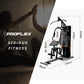 Proflex Multi-Station Home Gym Set with 98lb weight plates, featuring various exercise stations and weightlifting components.