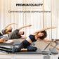 Aluminium Pilates Reformer Machine with stretch bed, jump board, and box accessories for yoga and fitness exercises.