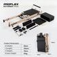 Wooden Pilates Reformer machine with stretch bed, jump board, and box accessories, designed for yoga and fitness workouts.