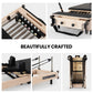 Wooden Pilates Reformer machine with stretch bed, box, and jump board accessories from Online Fitness Depot, designed for yoga and Pilates workouts.