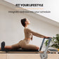 Wooden Pilates Reformer by Online Fitness Depot with stretch bed, box, and jump board accessories for yoga and Pilates exercises.