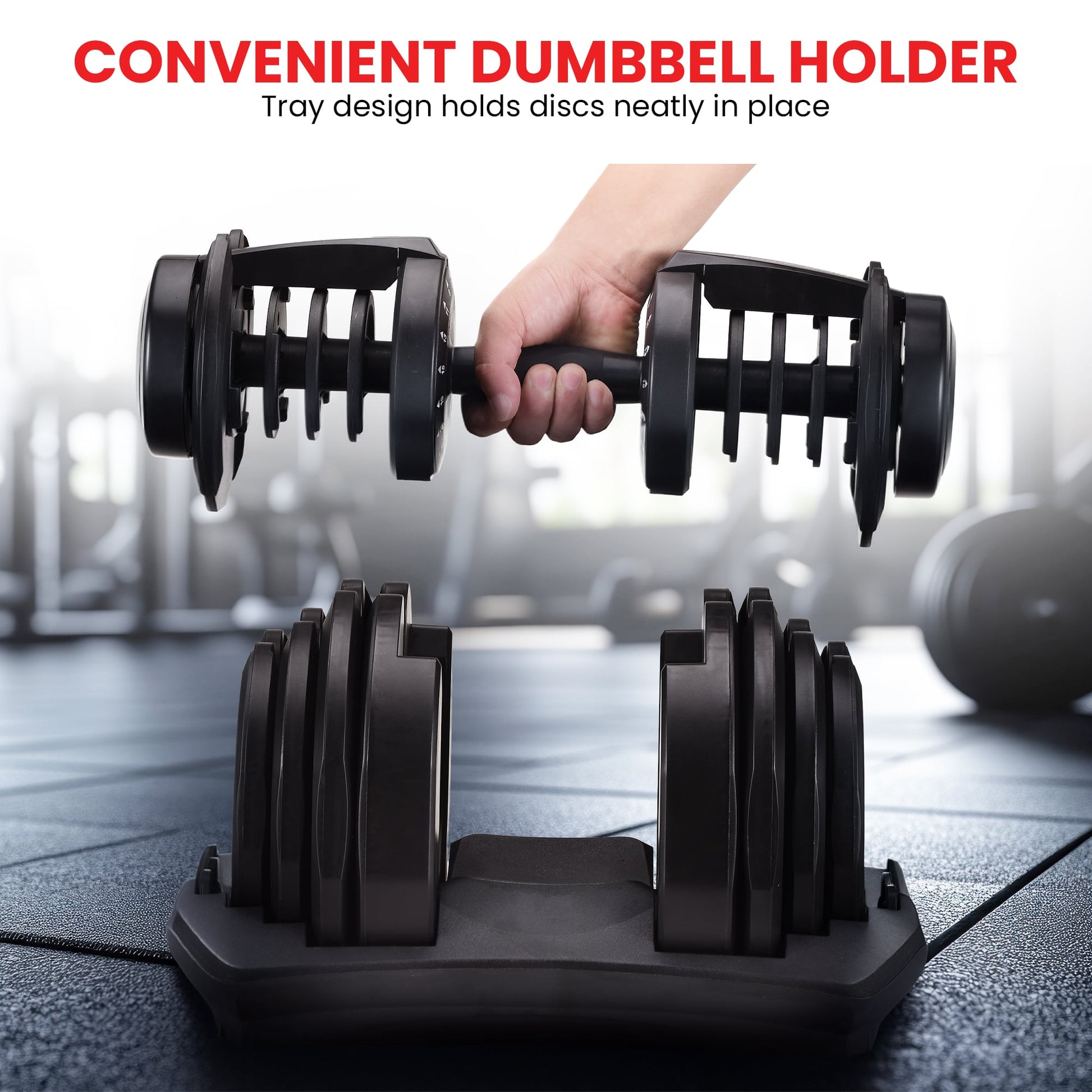 Online Fitness Depot Powertrain 2 x 40kg adjustable dumbbells for home gym, featuring durable weight plates and ergonomic handles.