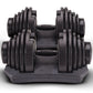 Powertrain 2 x 40kg adjustable dumbbells from Online Fitness Depot, metal weights with adjustable handles for home gym workouts.