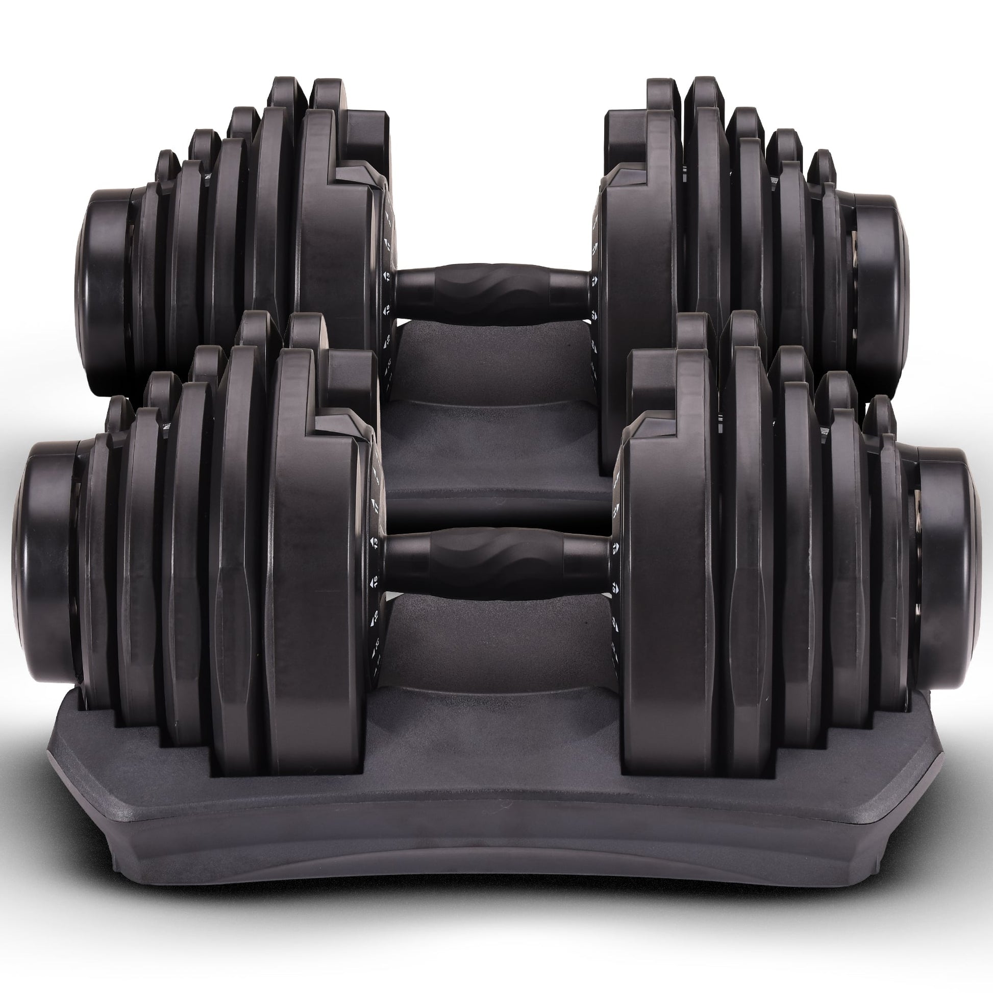 Powertrain 2 x 40kg adjustable dumbbells from Online Fitness Depot, metal weights with adjustable handles for home gym workouts.
