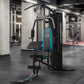 Powertrain JX-300 multi-station home gym with 44kg weight stack, curl pad, leg extension, and pull-down bar for full-body workouts.