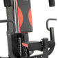 Powertrain home gym multi station with boxing punching bag and speed ball for strength training and martial arts workouts.