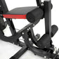 Powertrain home gym multi station with boxing punching bag and speed ball for boxing and fitness training.