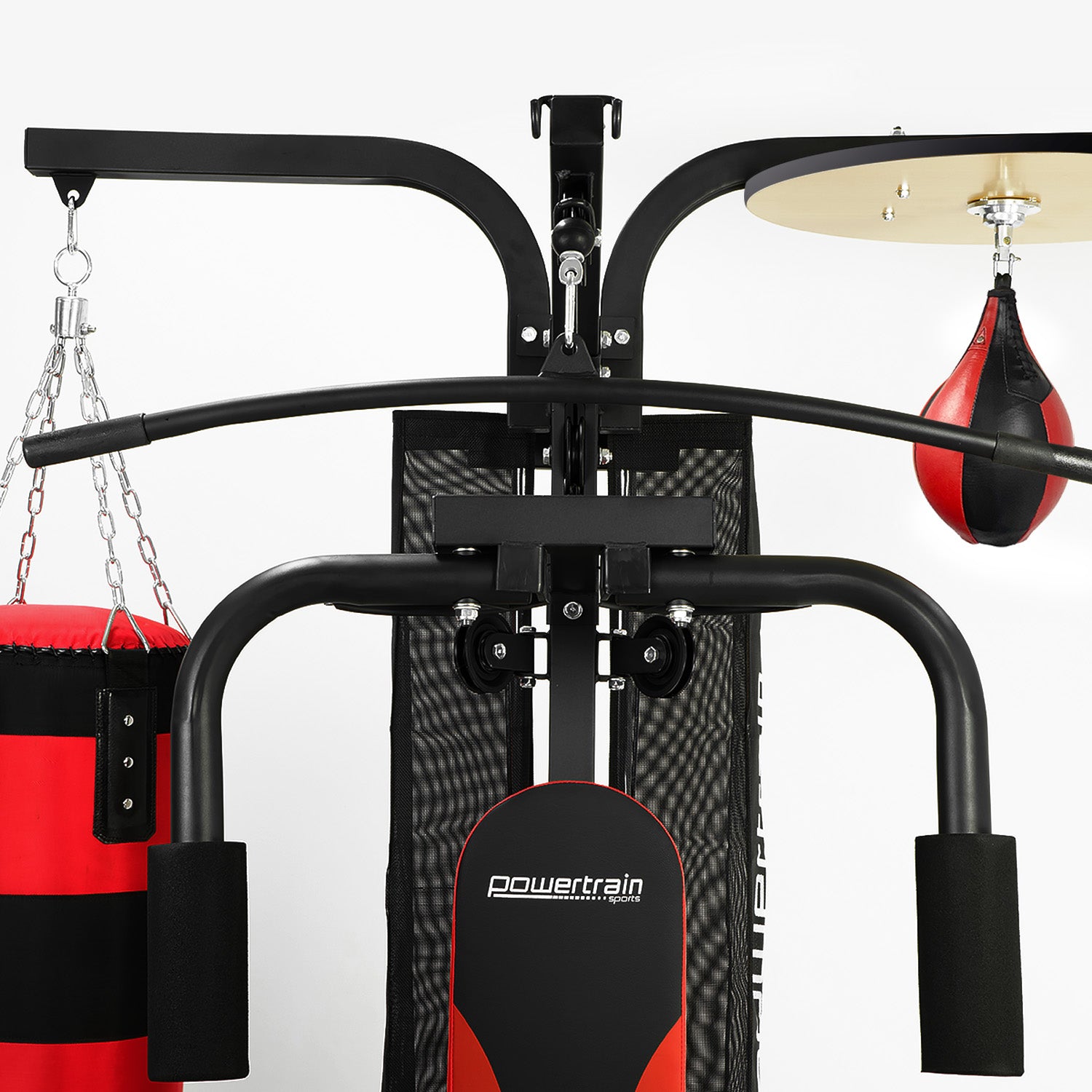 Powertrain home gym multi station with boxing punching bag and speed ball for boxing and fitness training by Online Fitness Depot