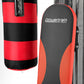 Powertrain home gym multi-station with boxing punching bag and speed ball for versatile boxing and fitness workouts.
