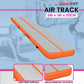 Orange Powertrain Airtrack inflatable gymnastics tumbling mat, 3m x 1m, 20cm thick for gymnastics and fitness training.