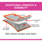 Orange Powertrain Airtrack inflatable gymnastics tumbling mat, 20cm thick, 3m by 1m, suitable for indoor sports and fitness training.
