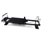 Online Fitness Depot Powertrain Aria Steel Foldable Pilates Board Reformer with jumpboard, footbar, and sitting box for full-body fitness.