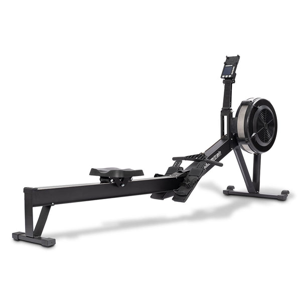 Online Fitness Depot Powertrain Air Rowing Machine for home gym cardio workout, featuring adjustable resistance and digital display.
