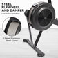 Online Fitness Depot Powertrain Air Rowing Machine for home gym cardio, featuring adjustable resistance and ergonomic seat.
