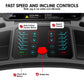 Powertrain V1100 treadmill with Wi-Fi touchscreen display and incline feature for home gym workouts.