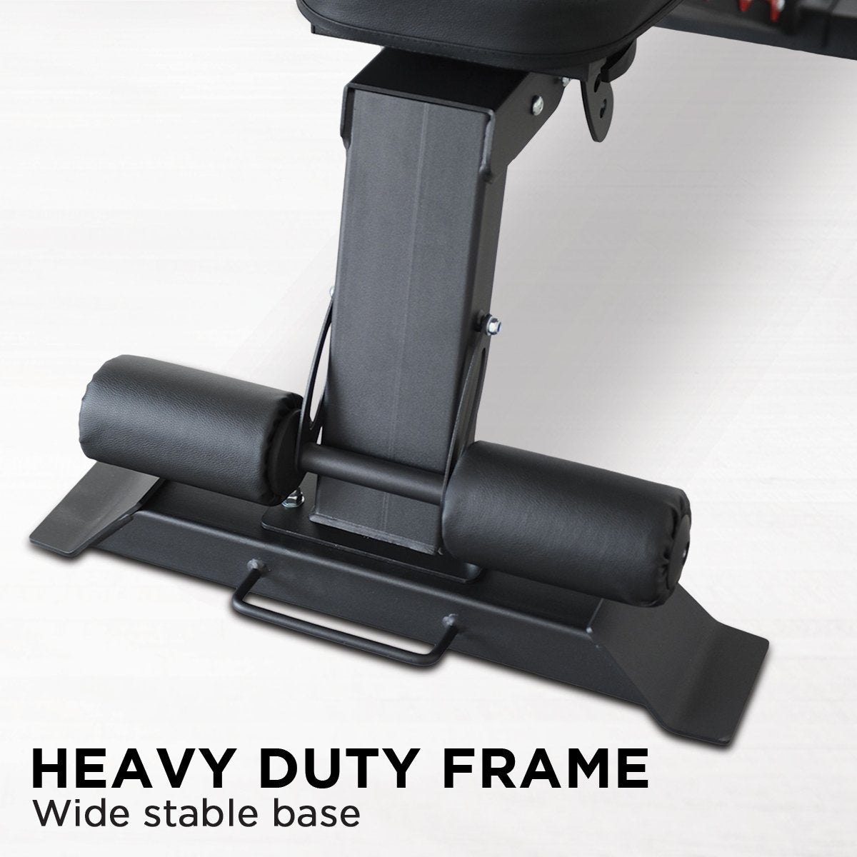 Adjustable Powertrain Home Gym Dumbbell Bench with padded seat and multiple incline settings for versatile strength training.