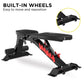 Adjustable Powertrain Home Gym Dumbbell Bench with padded seat and backrest for versatile strength training exercises.