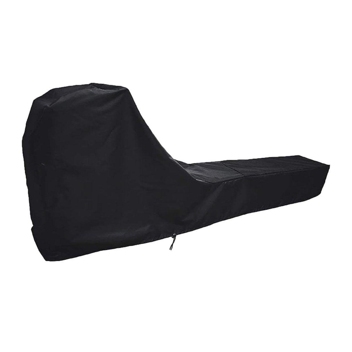 Black waterproof rowing machine cover by Online Fitness Depot, dustproof and protective for gym equipment, designed for rowing machines.