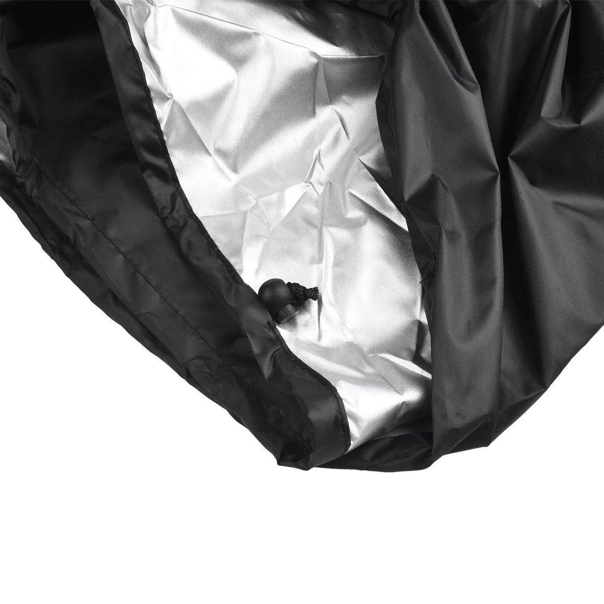 Black waterproof rowing machine cover from Online Fitness Depot protects gym equipment from dust and moisture.