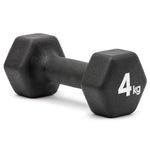 Pair of Adidas Hex Dumbbells for gym training and weight lifting, with black rubber-coated weights and chrome handles.