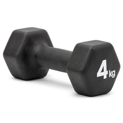 Pair of Adidas Hex Dumbbells for gym training and weight lifting, with black rubber-coated weights and chrome handles.