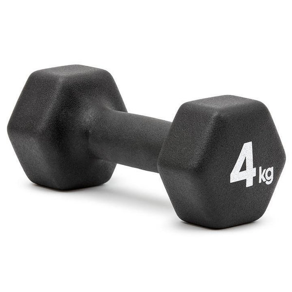 Pair of Adidas Hex Dumbbells for gym training and weight lifting, with black rubber-coated weights and chrome handles.