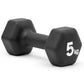 Pair of black Adidas Hex Dumbbells for gym training and weight lifting, with textured grips for fitness workouts.