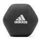 Pair of 3kg Adidas dumbbells for weight lifting and strength training, featuring black rubber-coated handles and compact design.