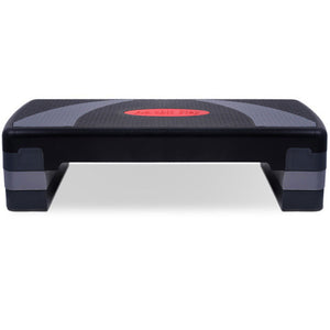 Online Fitness Depot 3-level aerobic workout step bench with four blocks for home gym step exercises and fitness training.