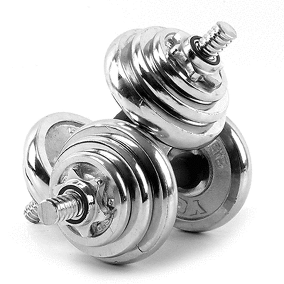 20kg York dumbbell set with weight plates and case, ideal for home gym strength training and fitness workouts.