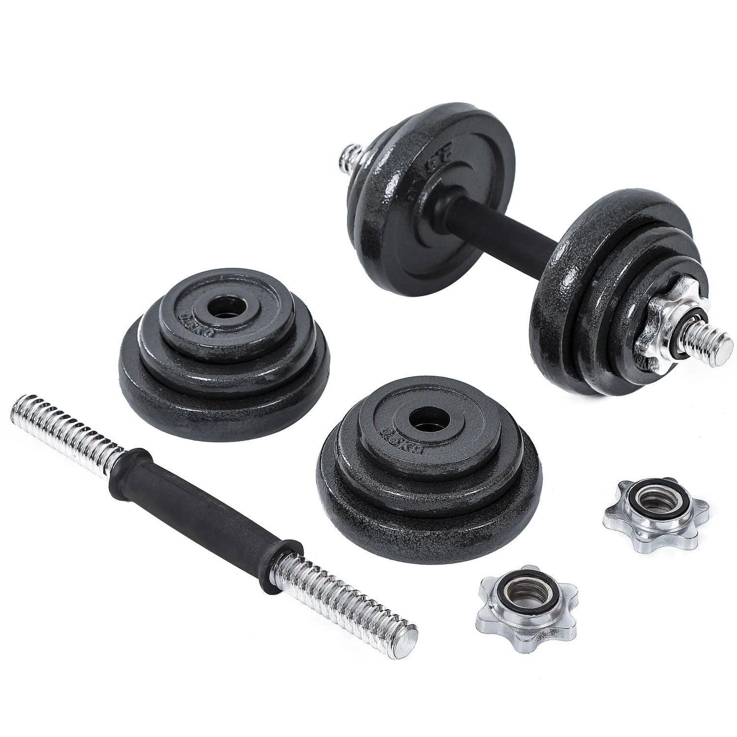 20kg cast iron dumbbell set by Online Fitness Depot with black weights for home gym strength training and fitness.