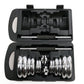 20kg chrome dumbbell set with two fitness dumbbells for home gym strength training, included in a carrying case.
