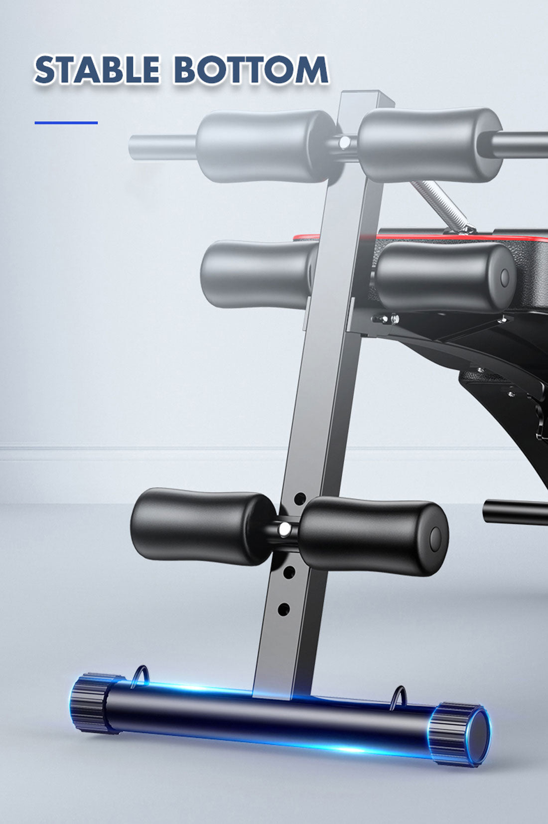 Foldable adjustable sit-up bench from Online Fitness Depot with padded surface for home gym abdominal exercises.