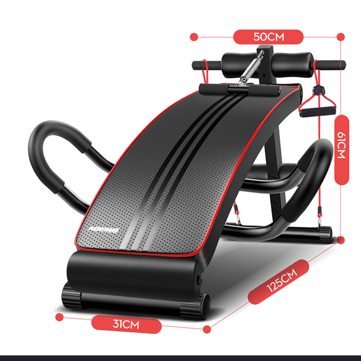 Foldable adjustable sit-up ab bench from Online Fitness Depot with padded support for core workouts and abdominal exercises.