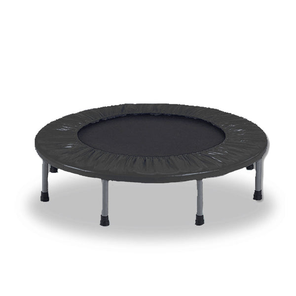 Black 38-inch mini trampoline rebounder for home gym workouts, suitable for fitness and rebound exercises by Online Fitness Depot.