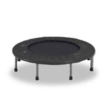 Black 40-inch mini trampoline jogger rebounder for home gym workout, suitable for fitness and ball sports activities