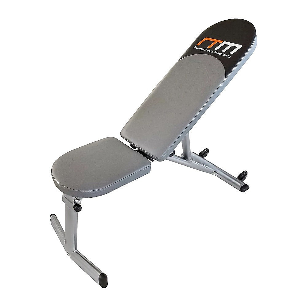 Adjustable FID flat incline decline gym bench by Online Fitness Depot with padded surface for versatile strength training exercises.