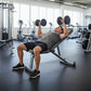 Adjustable FID flat incline decline bench press from Online Fitness Depot with padded seat and backrest for versatile workouts
