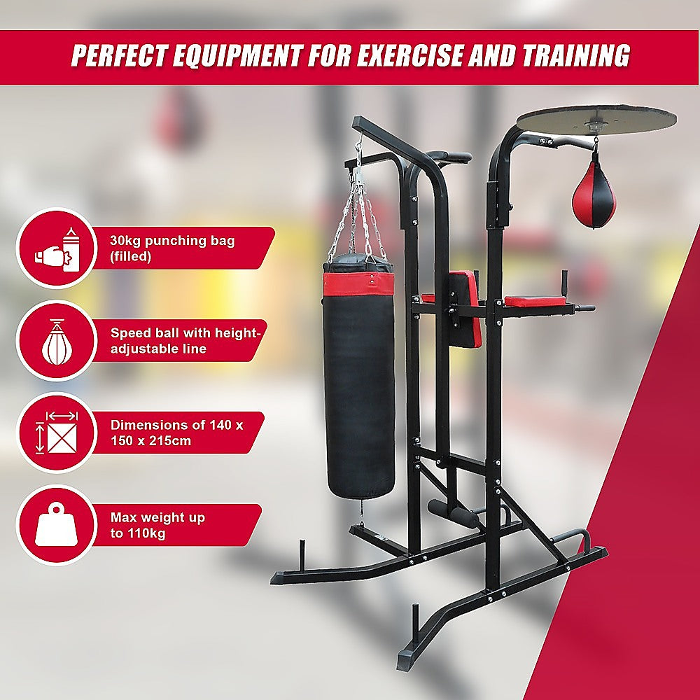 Online Fitness Depot Power Boxing Station stand with speed ball punching bag for boxing and martial arts training.